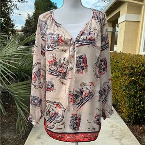 Charter Club NYC Printed Blouse Size Largr
